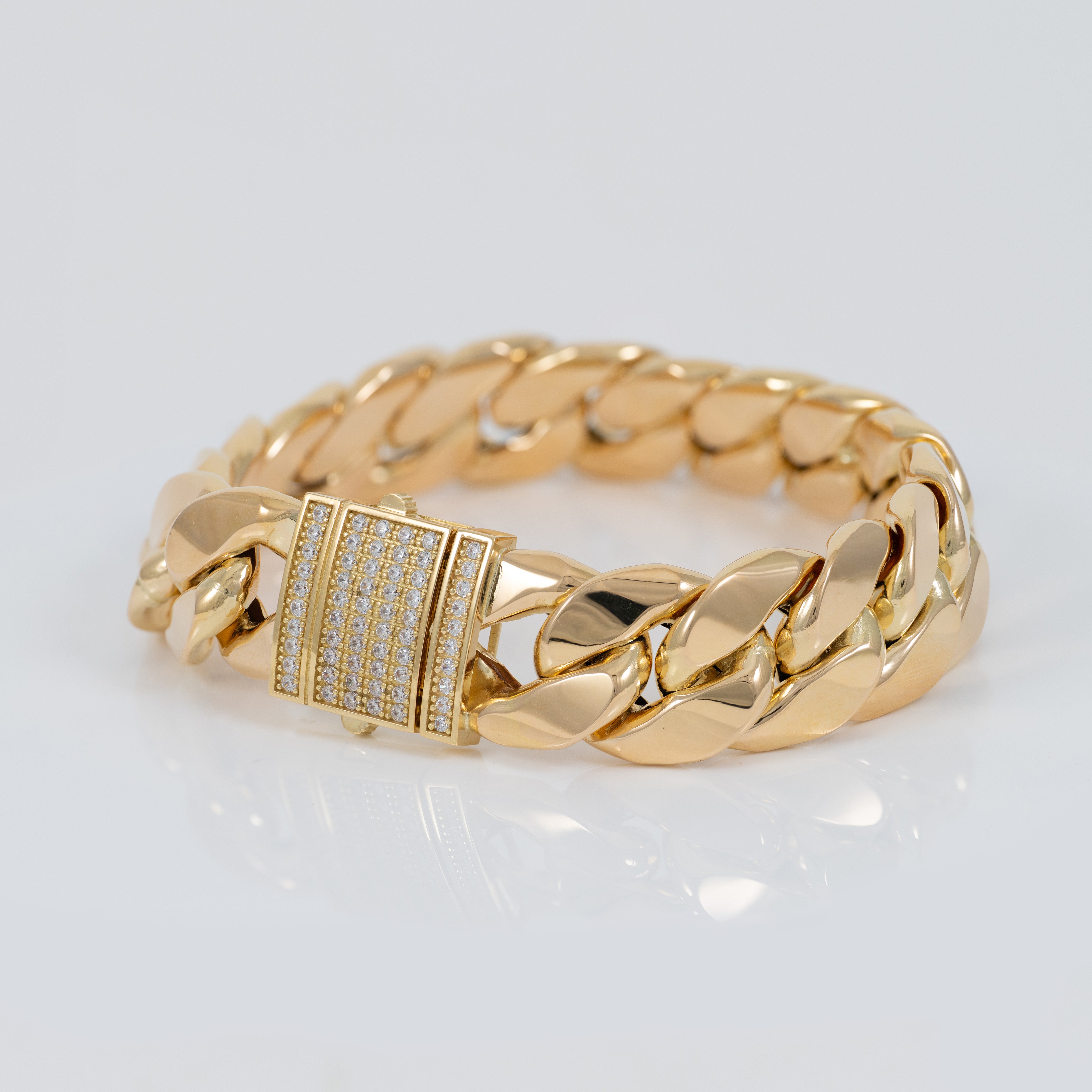 Pulsera barbada cubana oro 18k 750