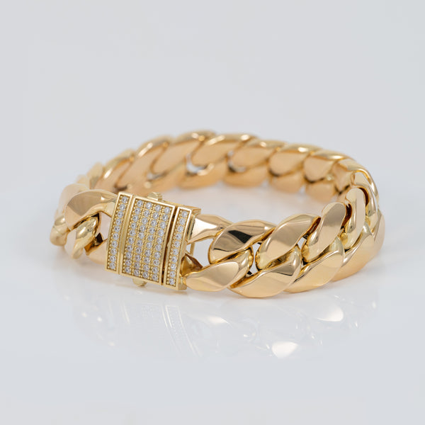 Pulsera barbada cubana oro 18k 750