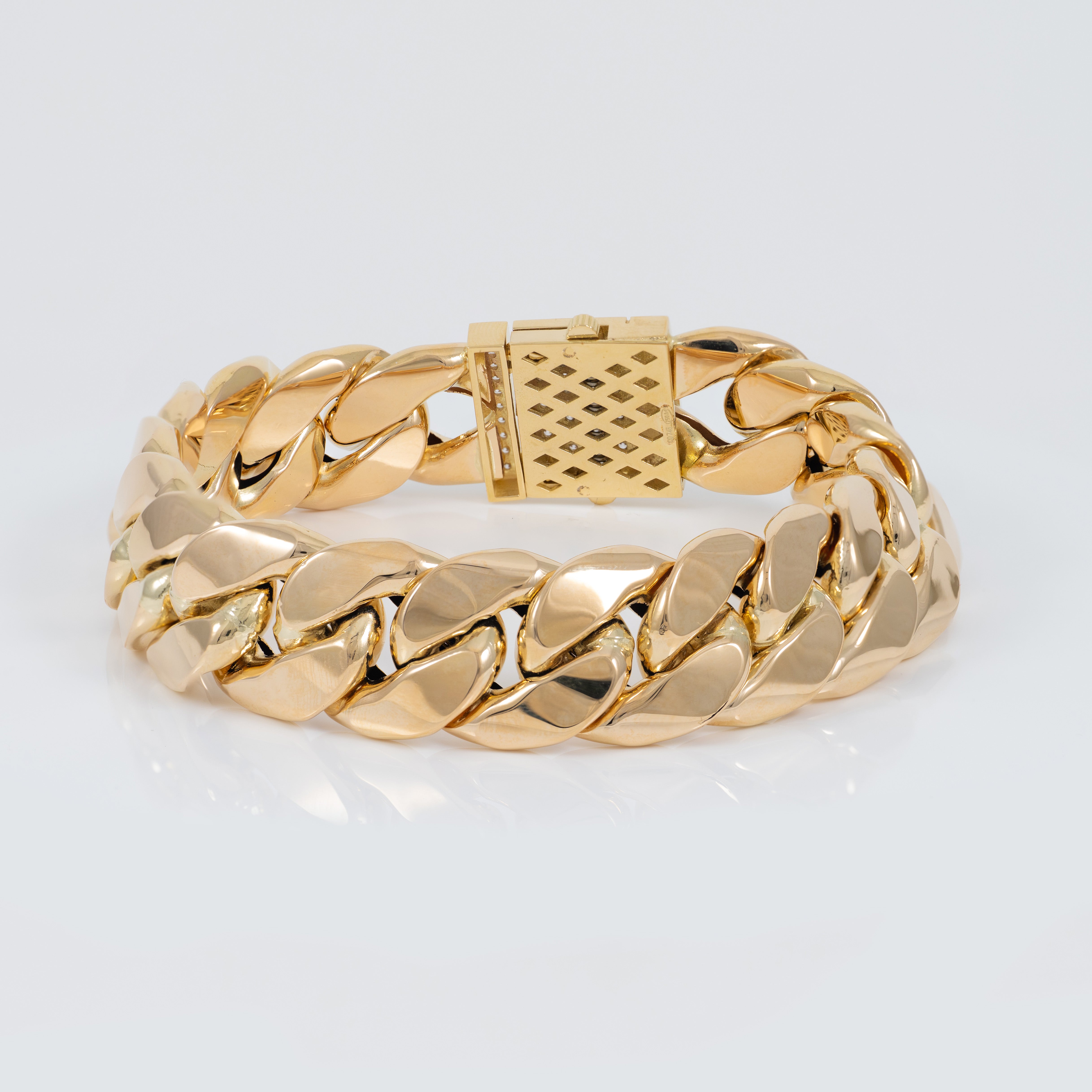 Pulsera barbada cubana oro 18k 750