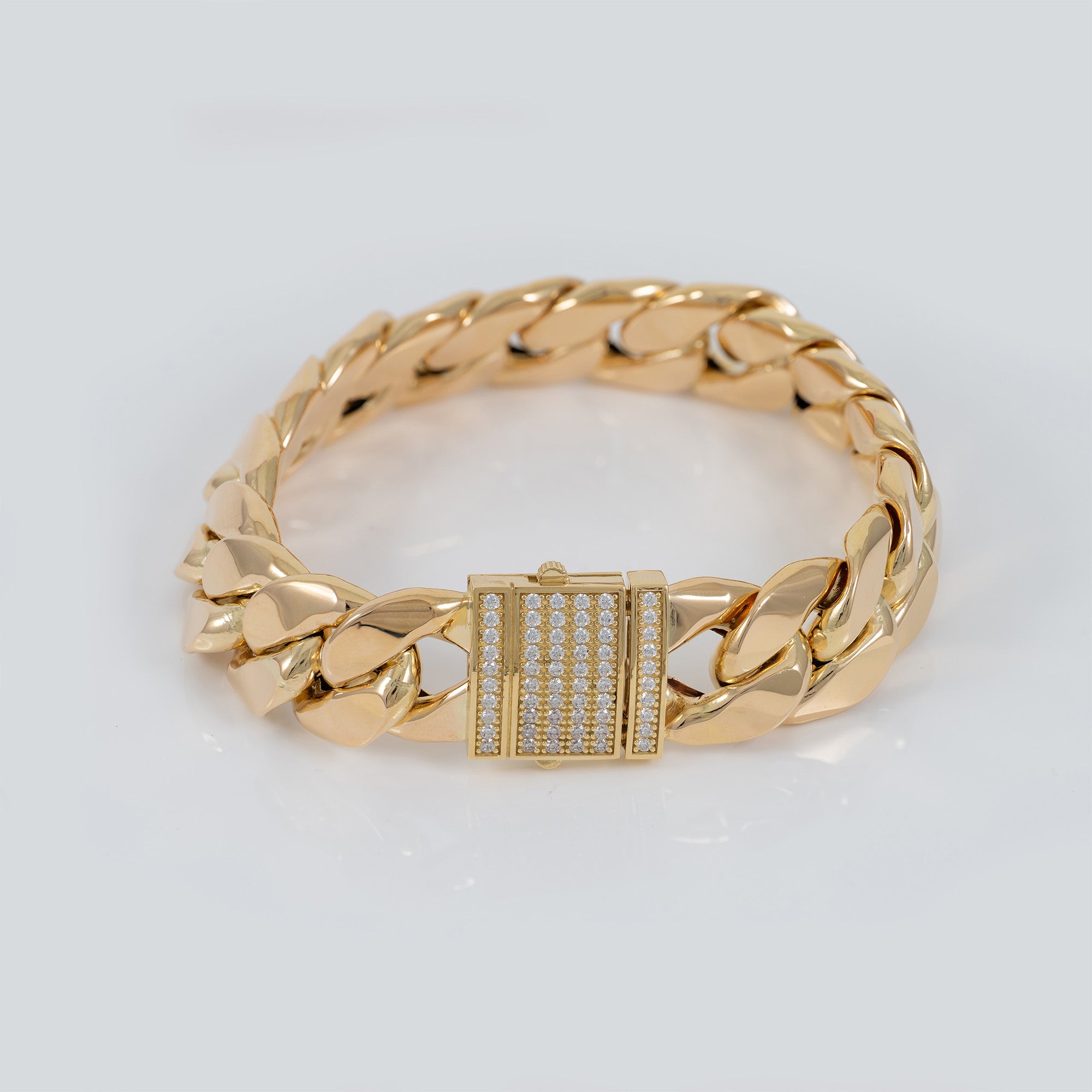 Pulsera barbada cubana oro 18k 750