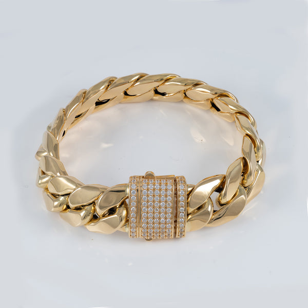 Pulsera barbada cubana oro 18k 750