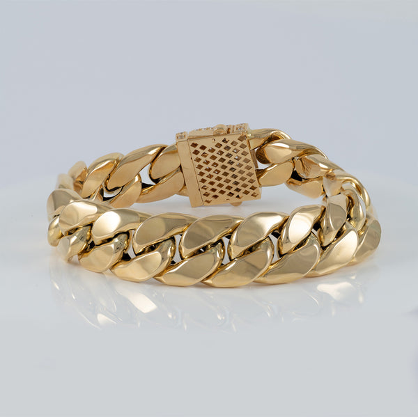 Pulsera barbada cubana oro 18k 750