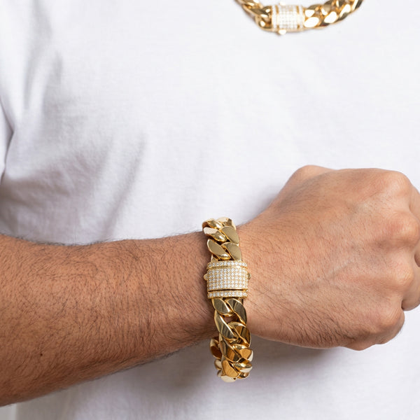 Pulsera barbada cubana oro 18k 750