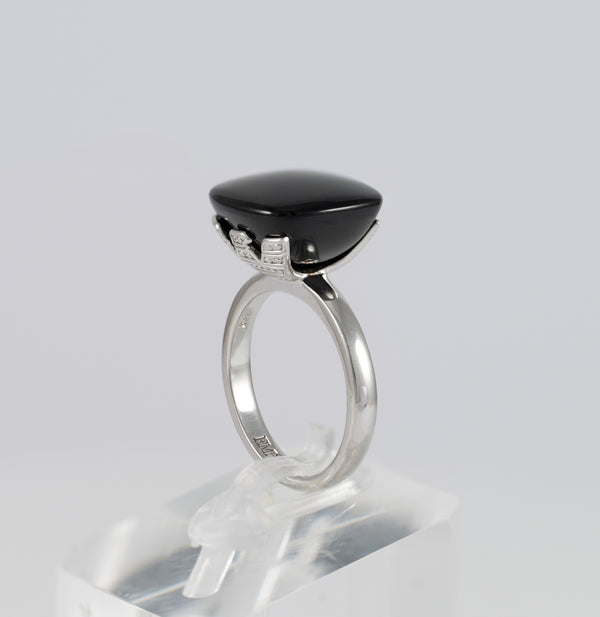 Anillo Emporio Armani de Plata 925 y Ónix