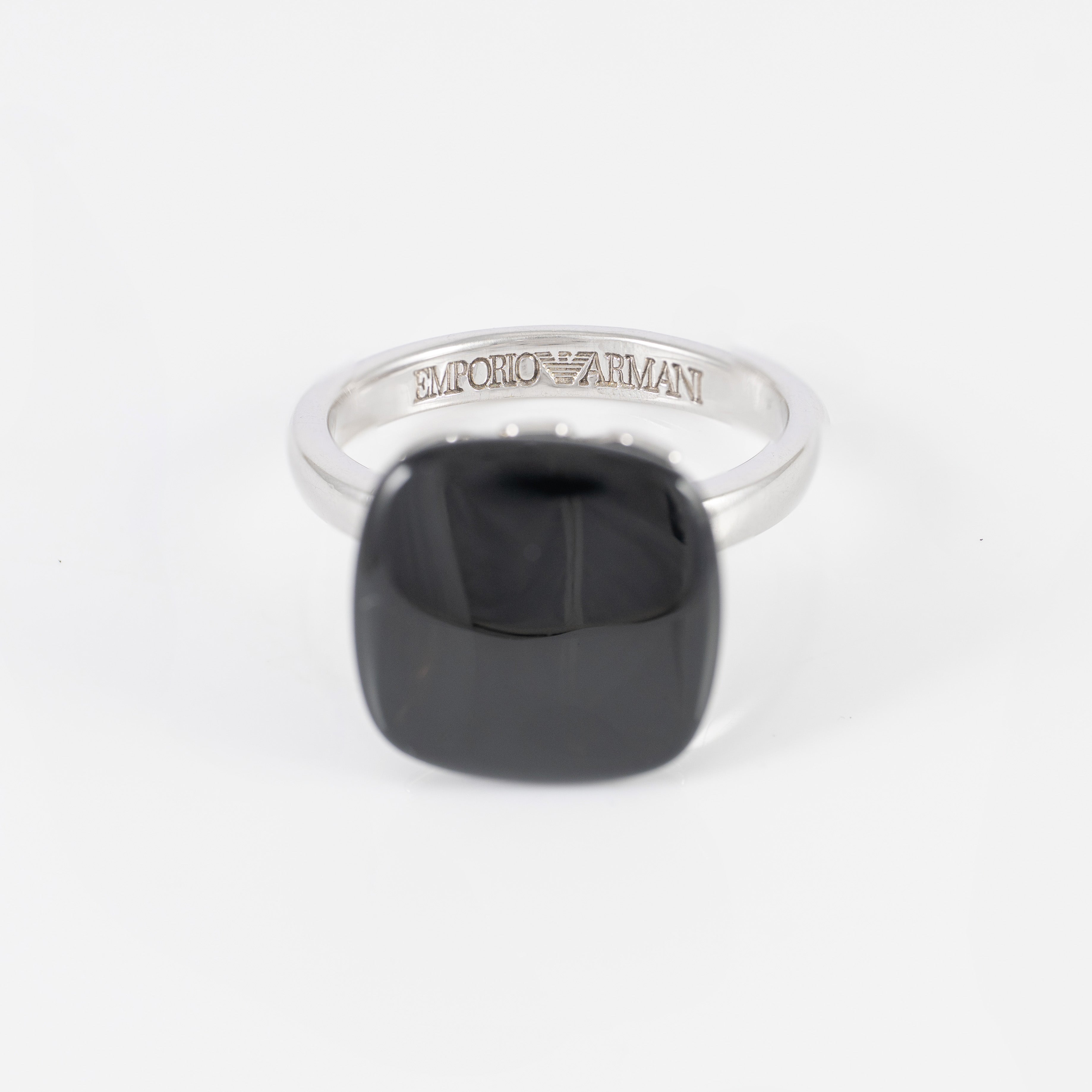 Anillo Emporio Armani de Plata 925 y Ónix