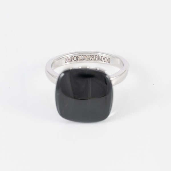 Anillo Emporio Armani de Plata 925 y Ónix