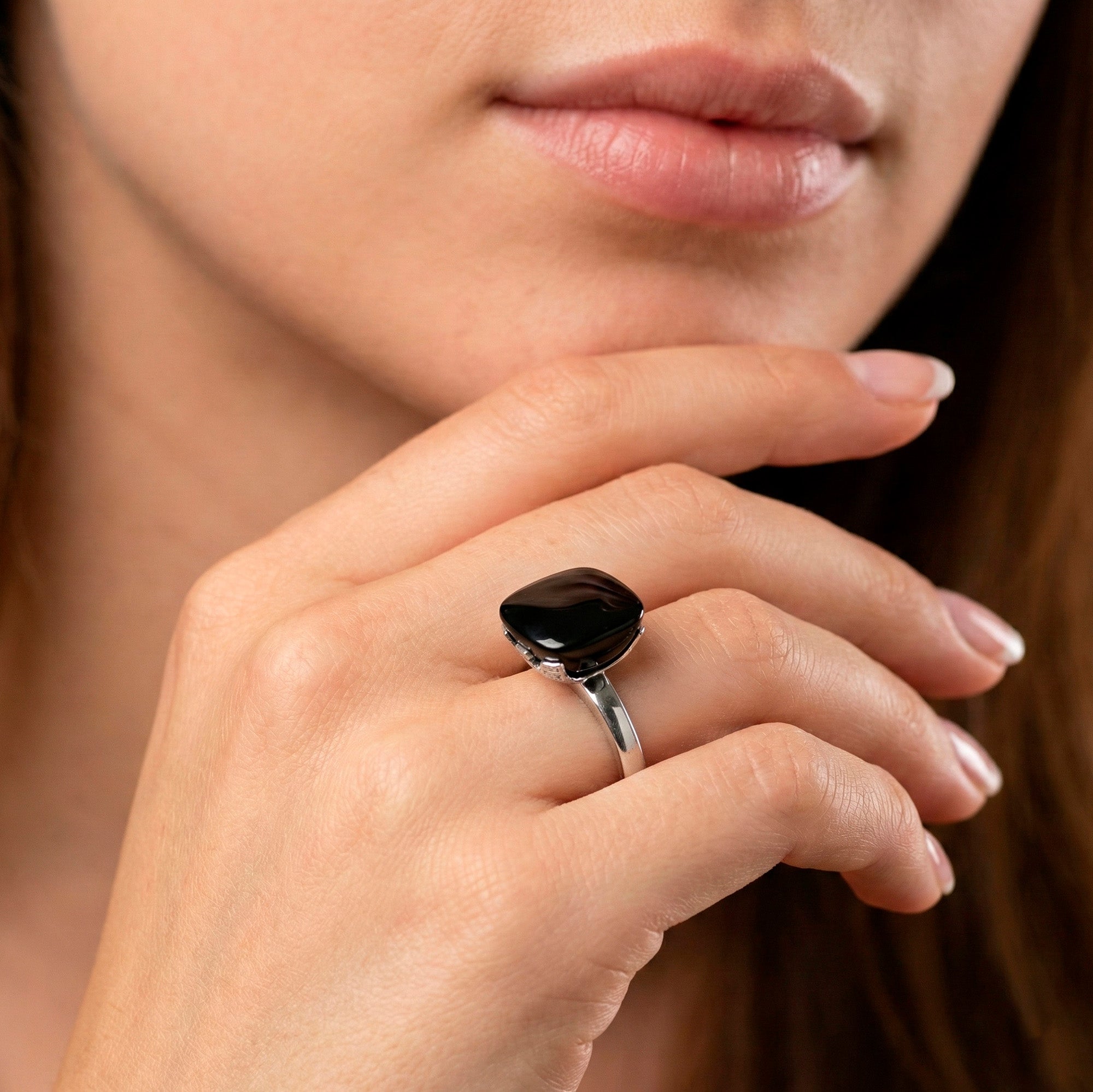 Anillo Emporio Armani de Plata 925 y Ónix