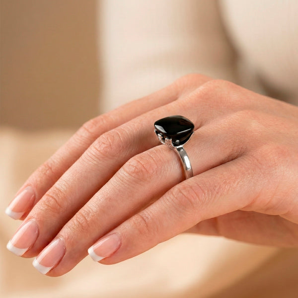 Anillo Emporio Armani de Plata 925 y Ónix