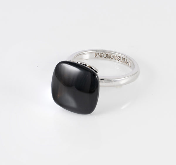 Anillo Emporio Armani de Plata 925 y Ónix