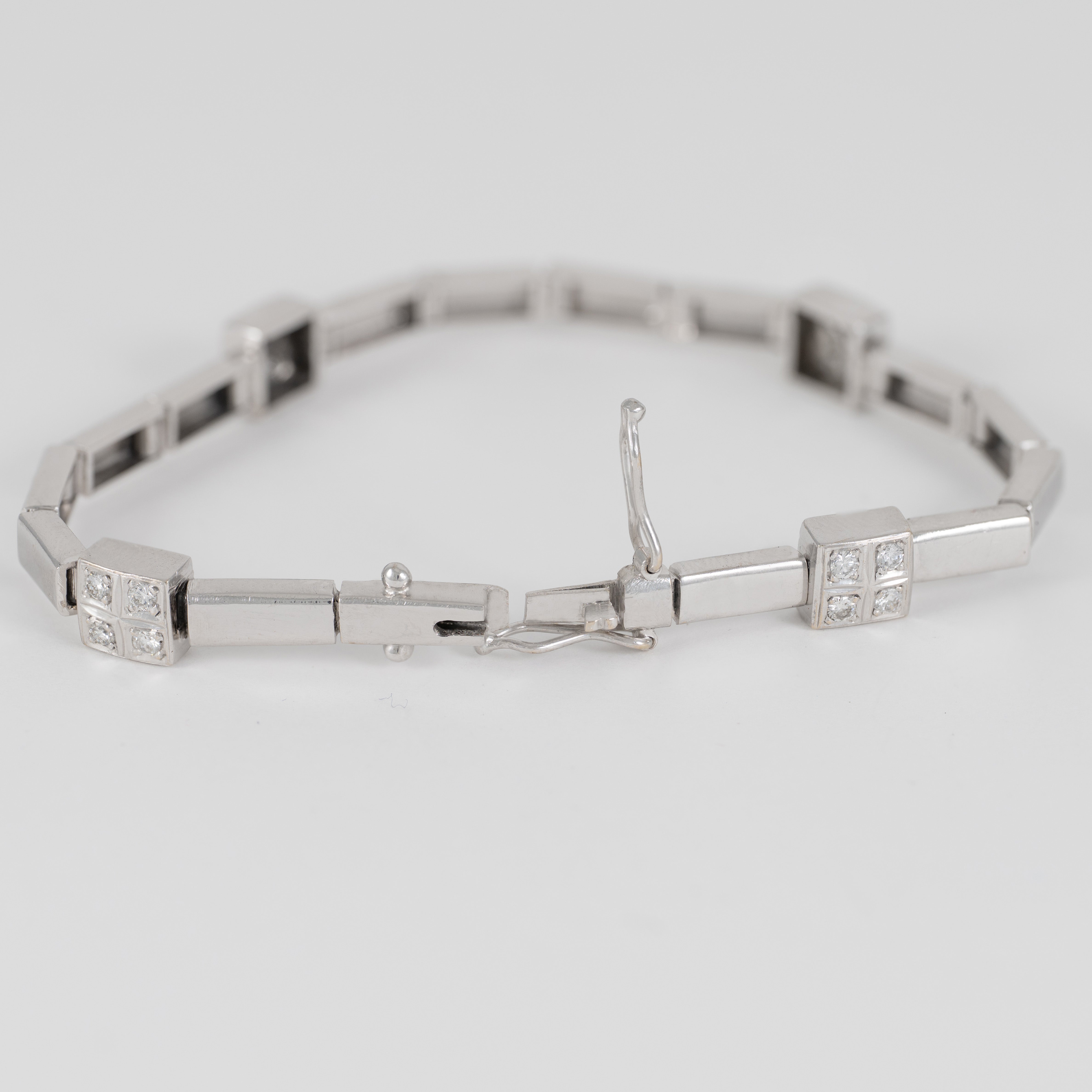 Pulsera en oro blanco 18k y diamantes