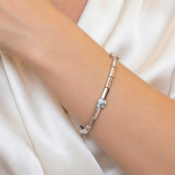 Pulsera en oro blanco 18k y diamantes