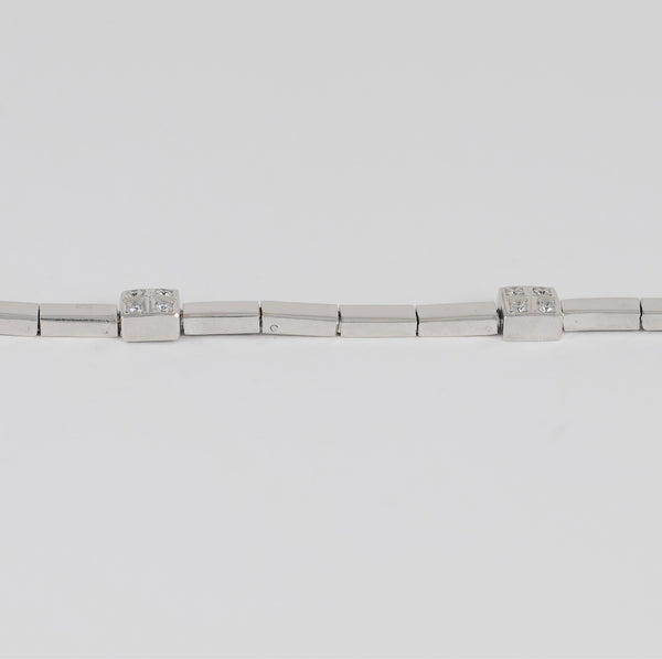 Pulsera en oro blanco 18k y diamantes