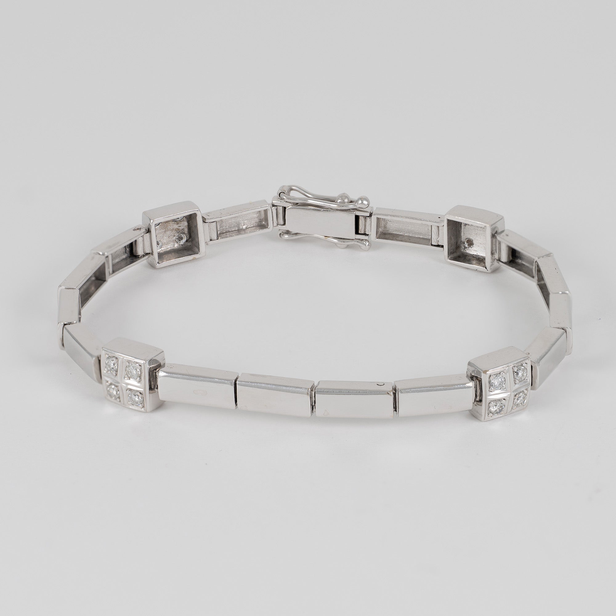 Pulsera en oro blanco 18k y diamantes
