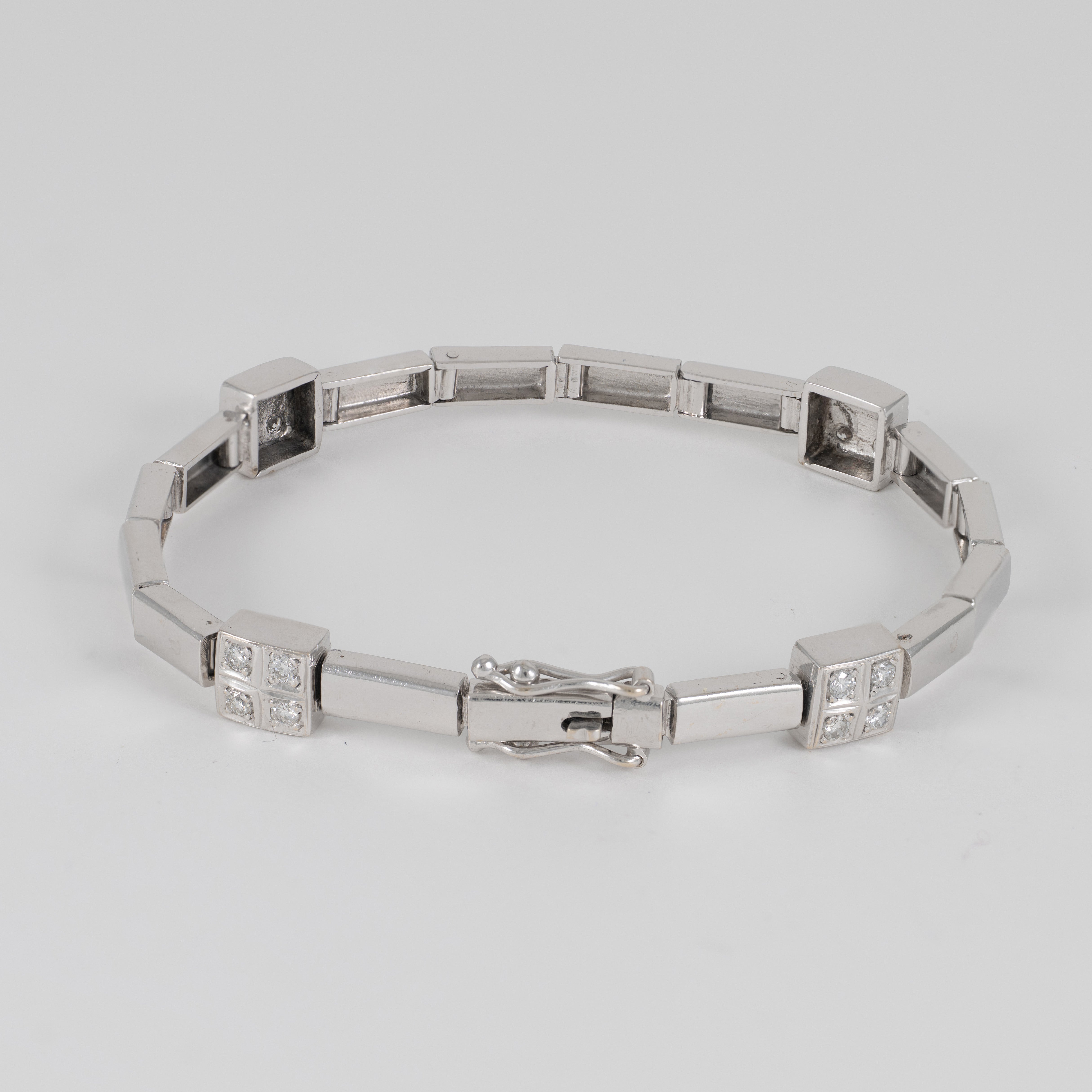 Pulsera en oro blanco 18k y diamantes
