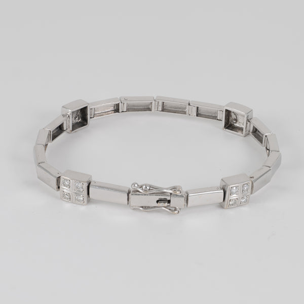 Pulsera en oro blanco 18k y diamantes
