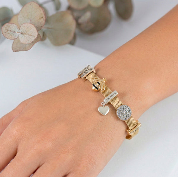 Pulsera Pandora Reflexions Plata con baño de oro 18k con Charms