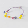 Pulsera de plata, cristal de Murano y nylon lila Icon Glass