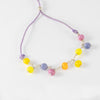 Pulsera de plata, cristal de Murano y nylon lila Icon Glass