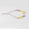 Pulsera de plata, cristal de Murano y nylon lila Icon Glass