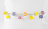 Pulsera de plata, cristal de Murano y nylon lila Icon Glass