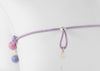 Pulsera de plata, cristal de Murano y nylon lila Icon Glass