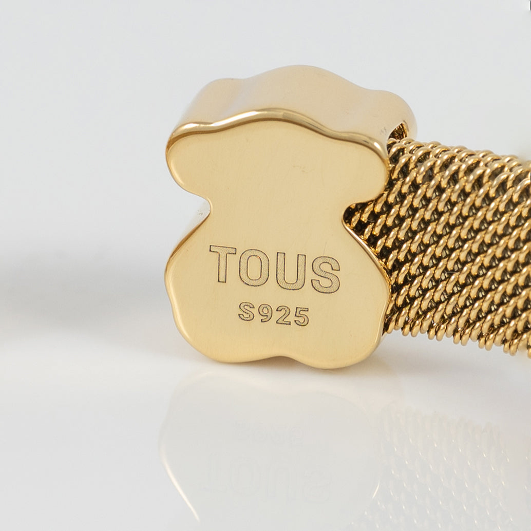 Pulsera Tous de Acero IP dorado y Malaquita Mesh Color