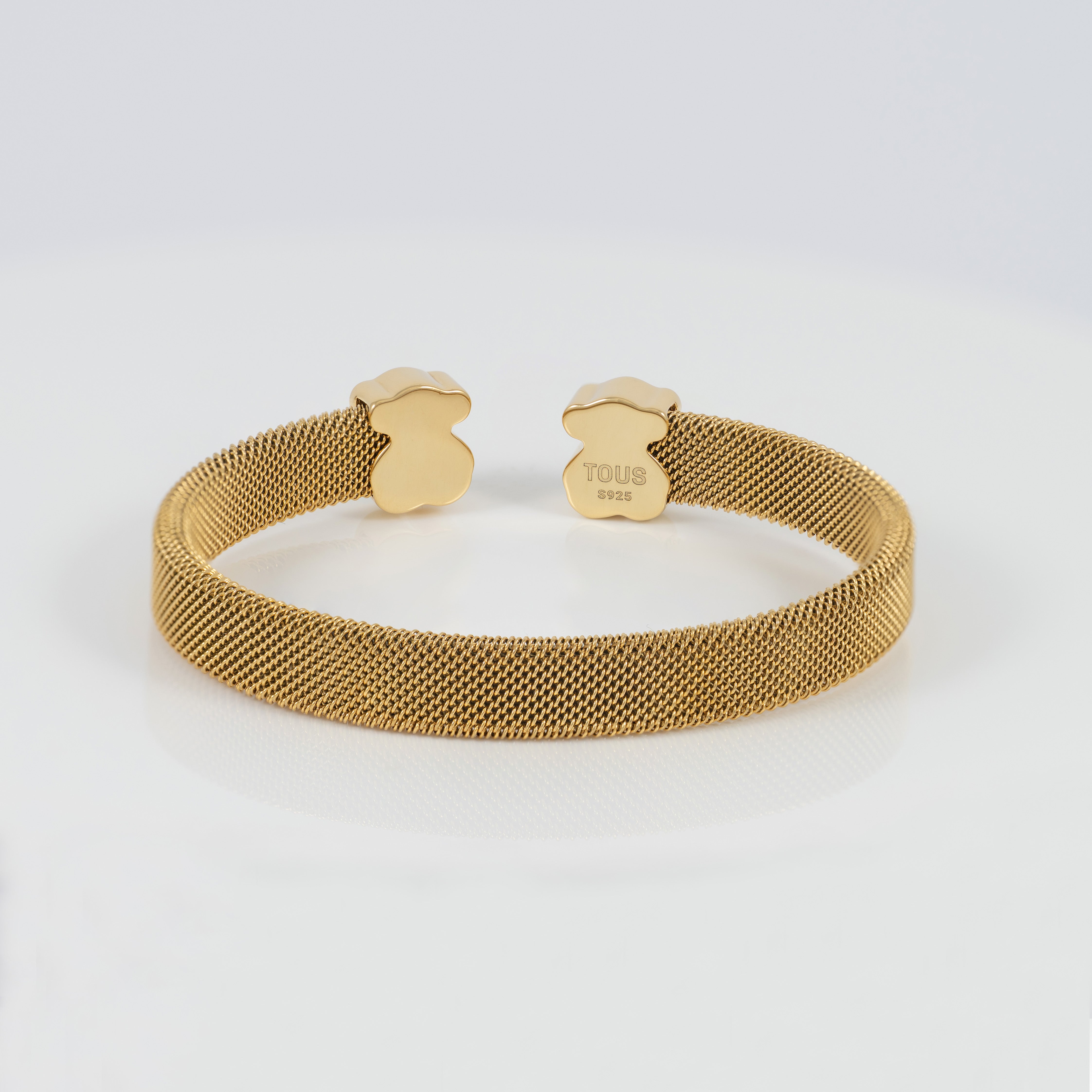 Pulsera Tous de Acero IP dorado y Malaquita Mesh Color