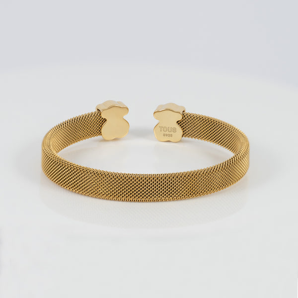 Pulsera Tous de Acero IP dorado y Malaquita Mesh Color