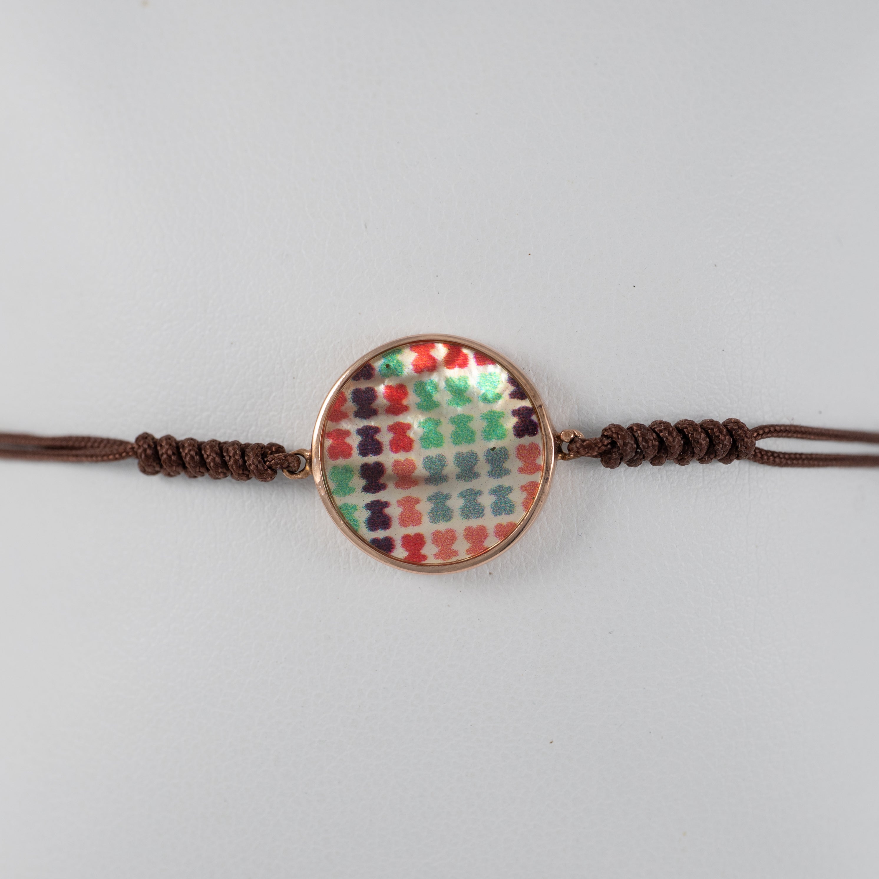 Pulsera Tous Tartan Disco en Plata Vermeil Rosa y Nácar