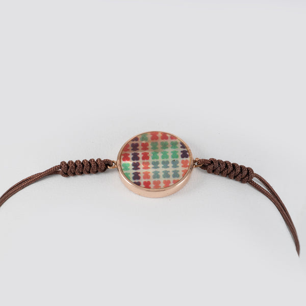 Pulsera Tous Tartan Disco en Plata Vermeil Rosa y Nácar