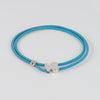 Pulsera Tous elástica turquesa con motivo Oso en plata 925