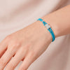 Pulsera Tous elástica turquesa con motivo Oso en plata 925
