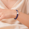 Pulsera Tous elástica azul con motivo Oso en plata 925
