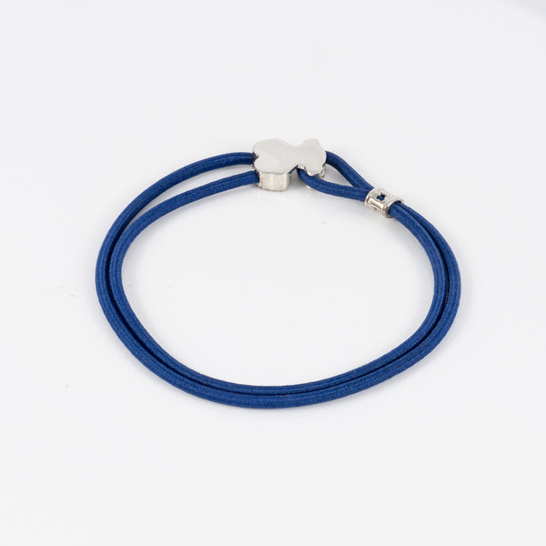 Pulsera Tous elástica azul con motivo Oso en plata 925