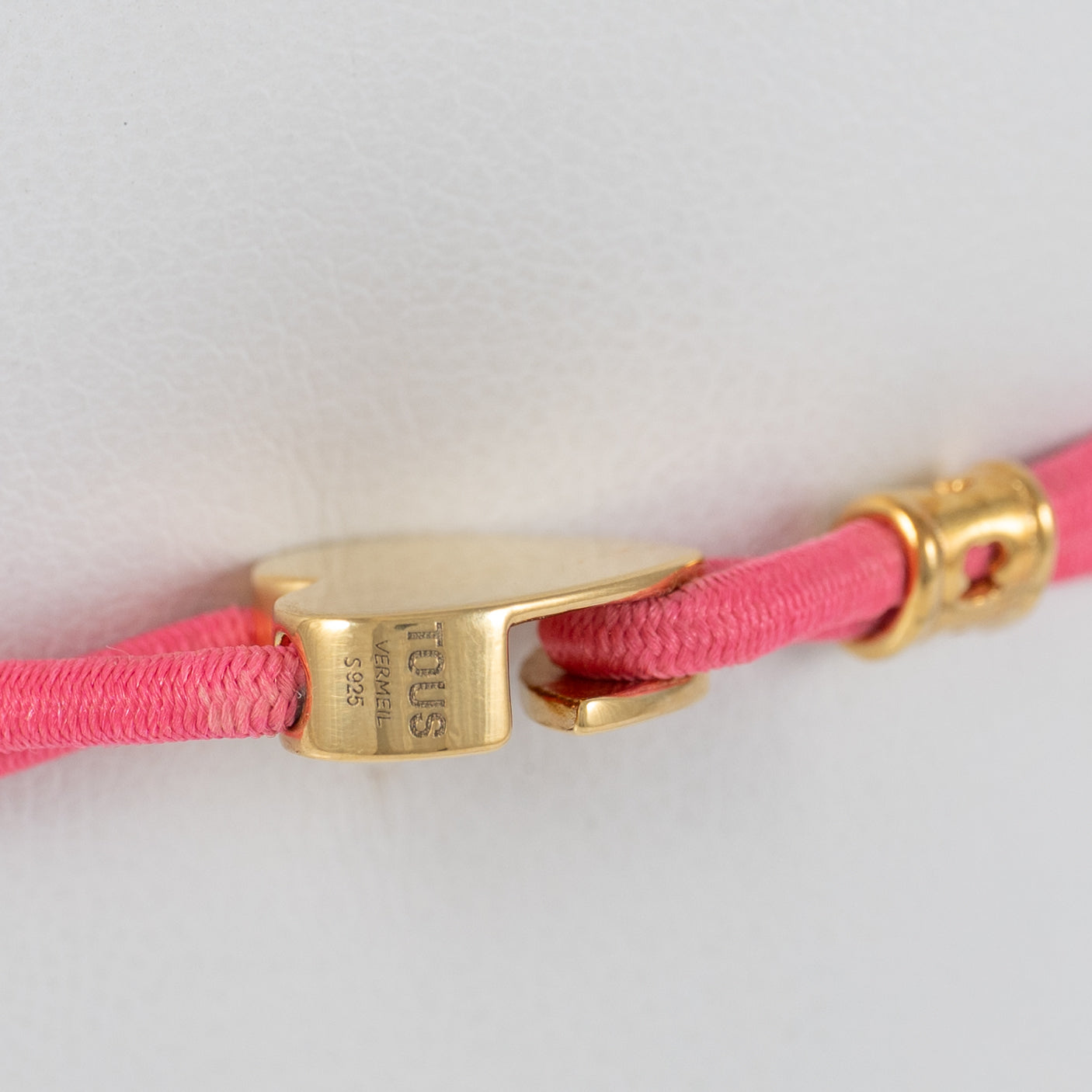 Pulsera Tous elástica Fucsia con Corazón en plata vermeil Sweet Dolls