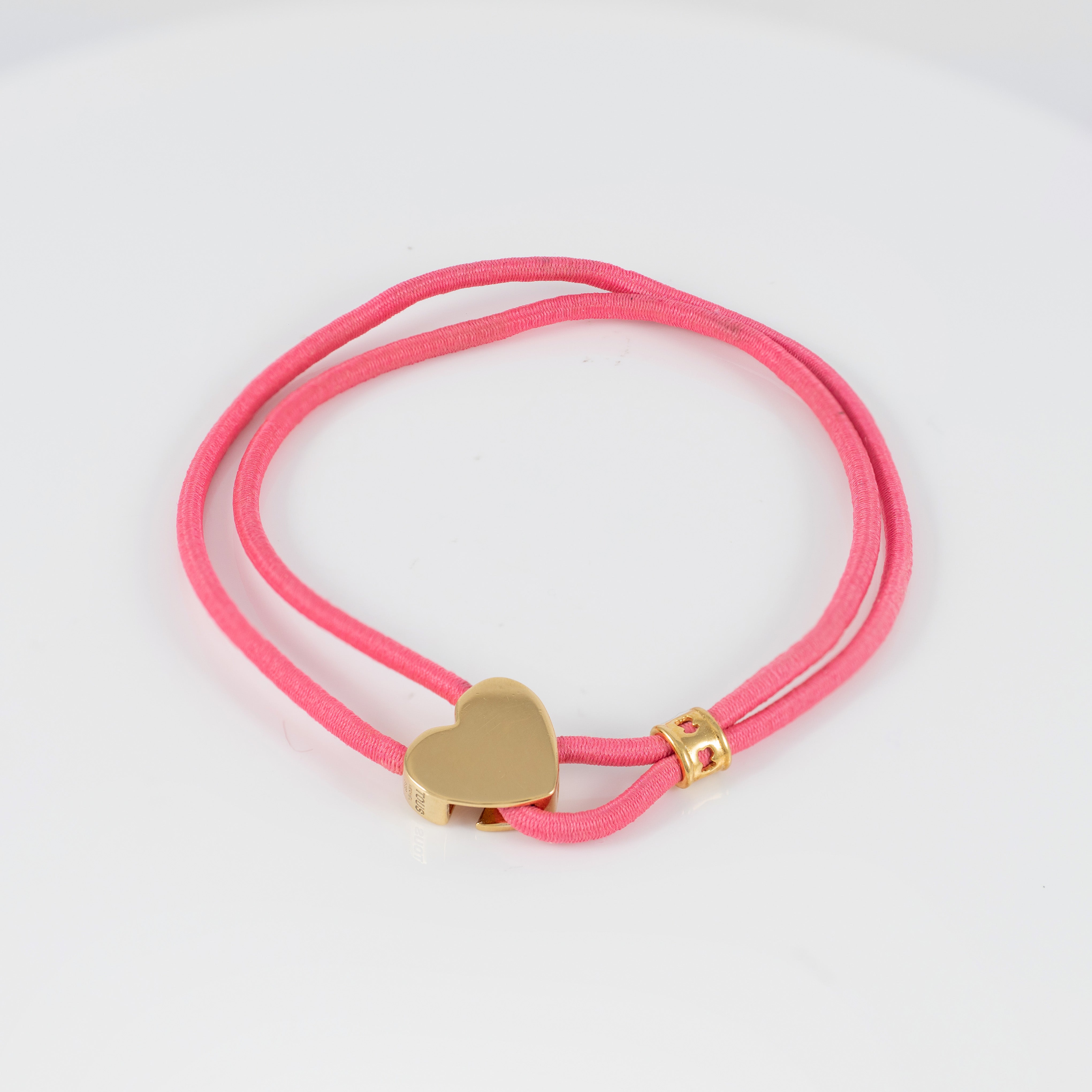 Pulsera Tous elástica Fucsia con Corazón en plata vermeil Sweet Dolls