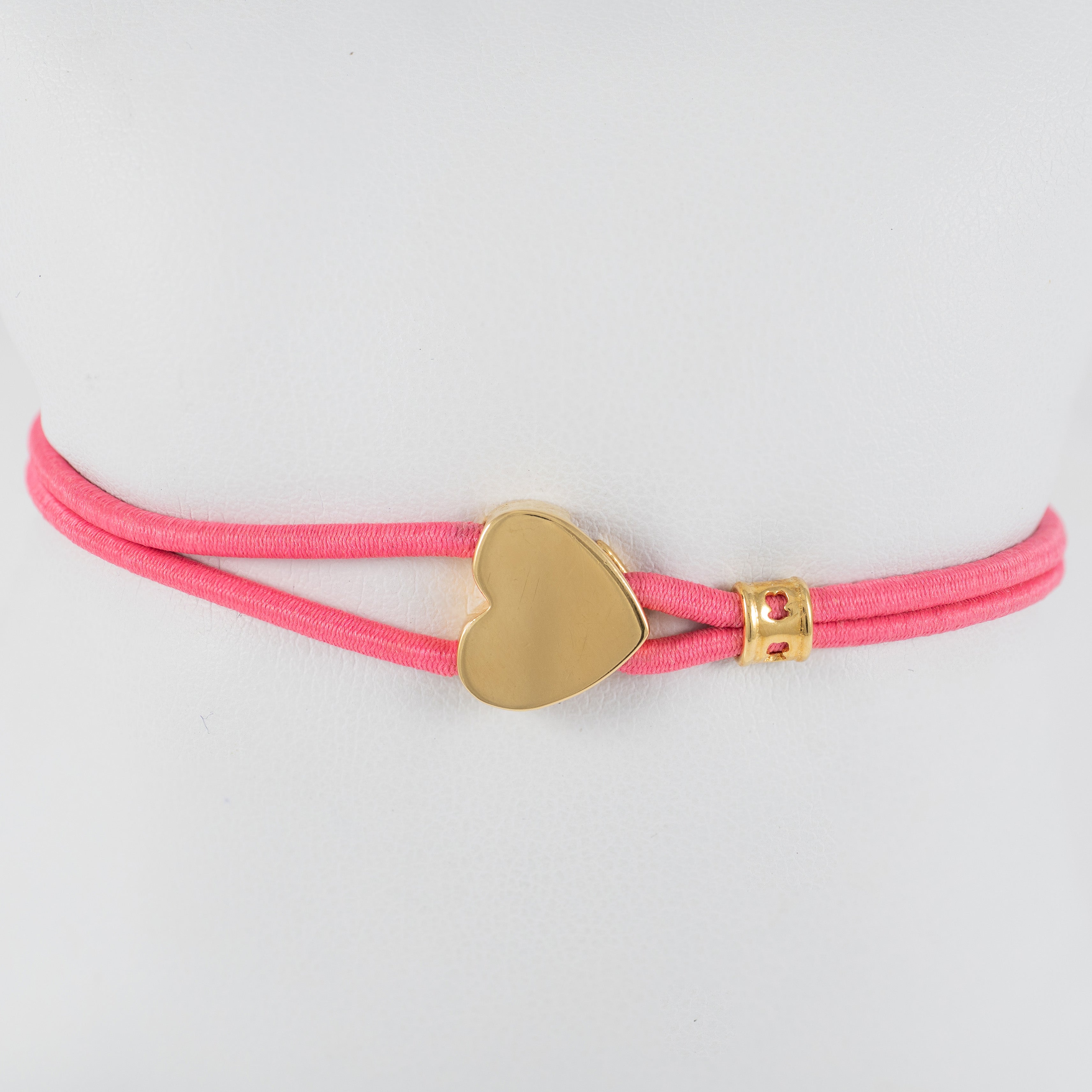 Pulsera Tous elástica Fucsia con Corazón en plata vermeil Sweet Dolls