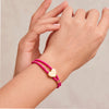 Pulsera Tous elástica Fucsia con Corazón en plata vermeil Sweet Dolls
