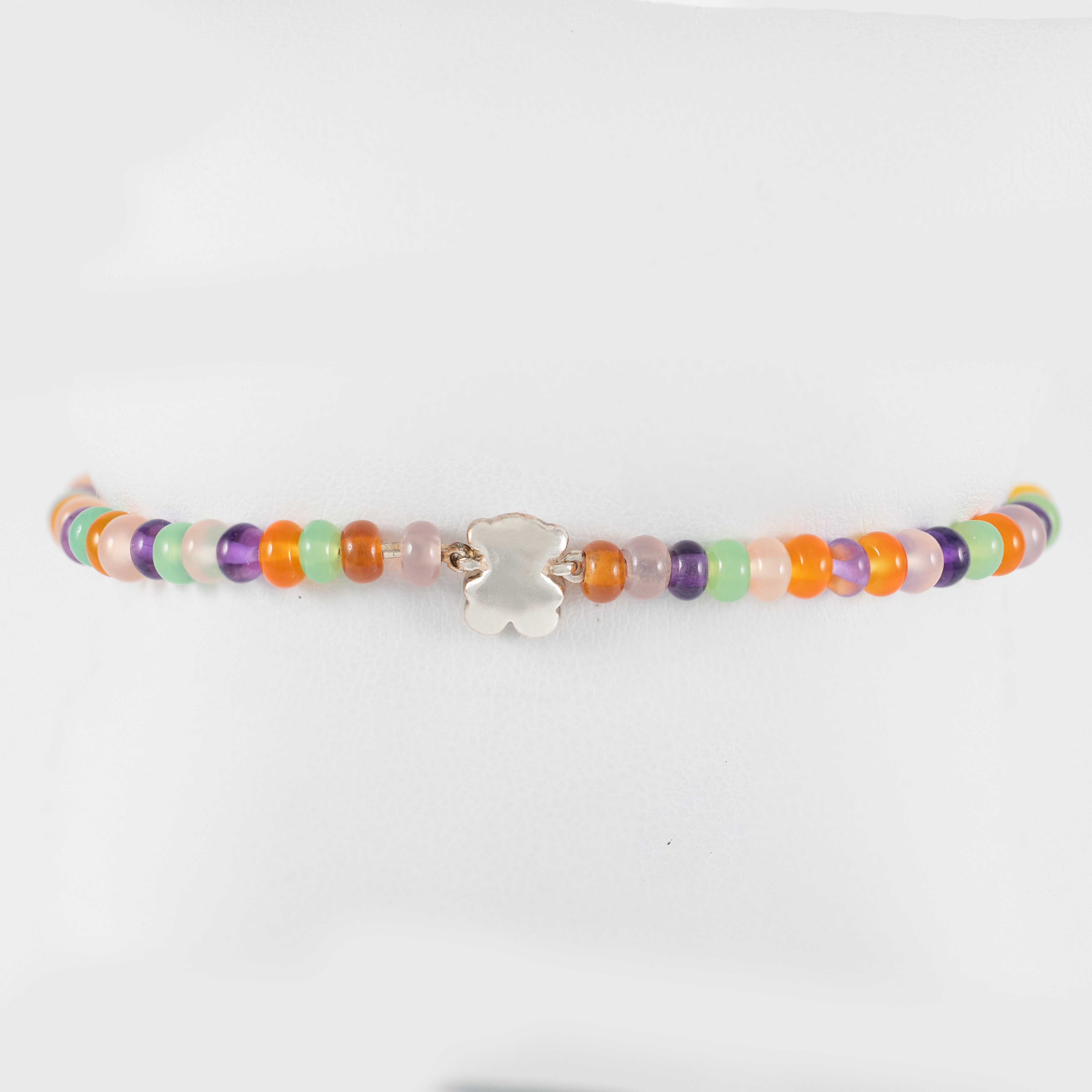 Pulsera Tous elástica con Gemas y motivo Oso de Plata 925 Bold Motiff