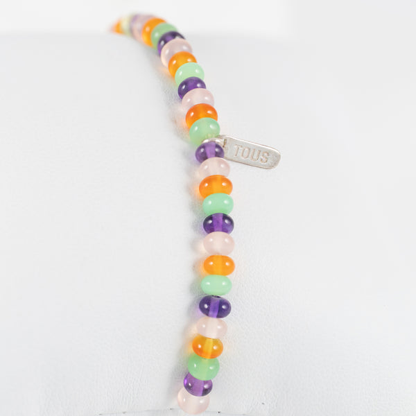Pulsera Tous elástica con Gemas y motivo Oso de Plata 925 Bold Motiff