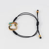 Pulsera Tous Oso en plata vermeil rosa con gemas y cordón negro Straight