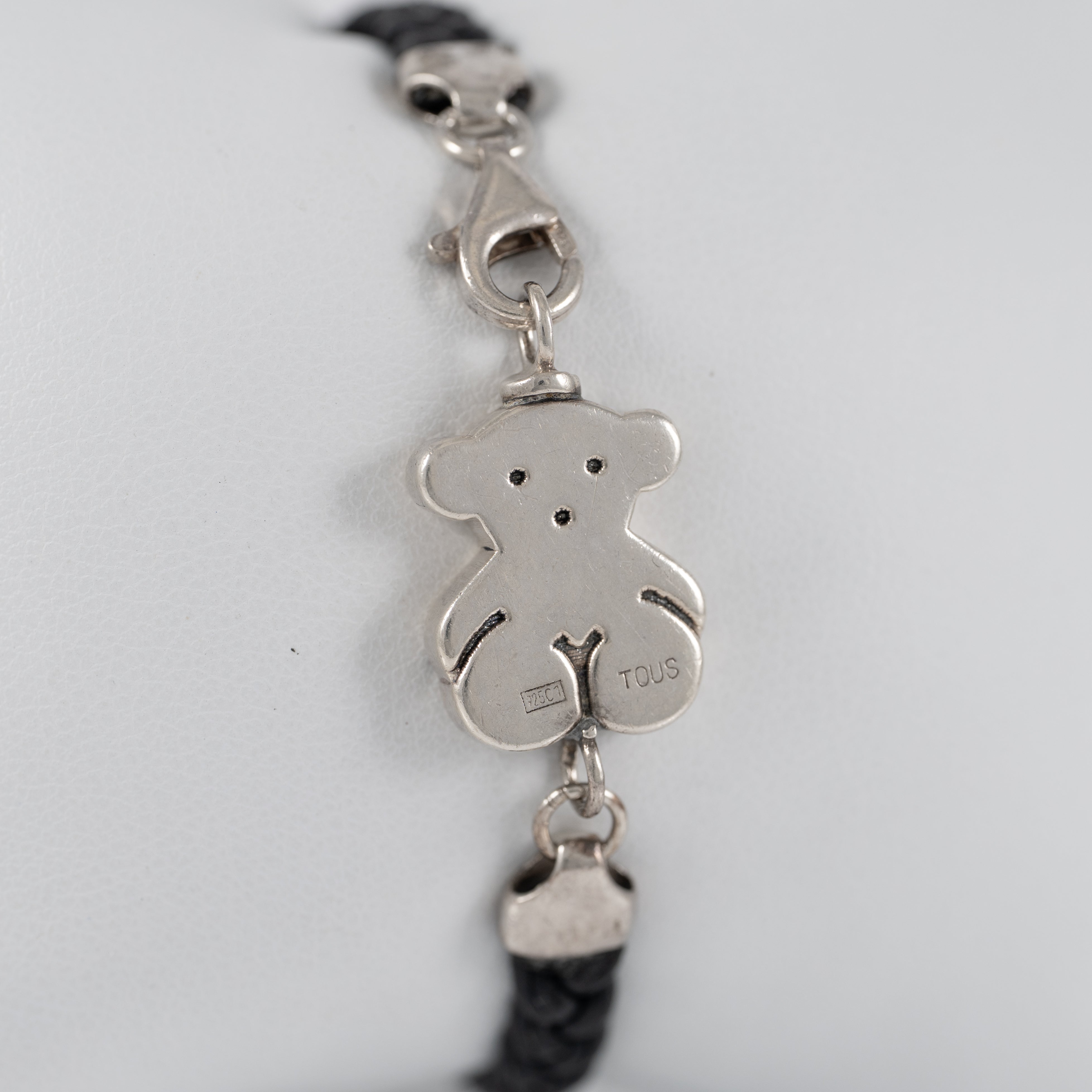 Pulsera Tous en plata 925 y cuero trenzado Sweet Dolls