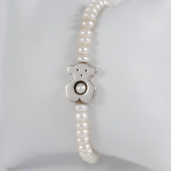Pulsera Tous de perlas y plata 925  motivo oso Sweet Dolls