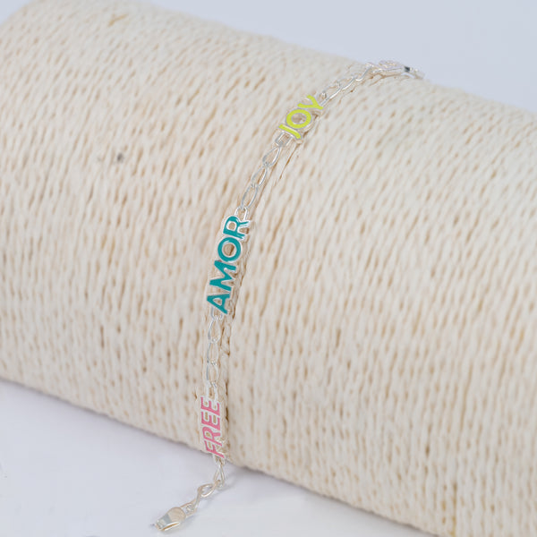 Pulsera Tous en plata 925 y esmalte Amor