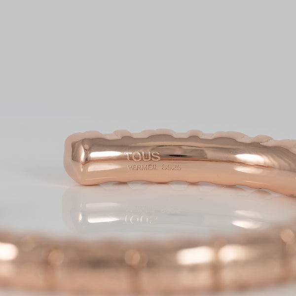 Pulsera Tous Straight XL con baño de oro rosa 18k sobre plata