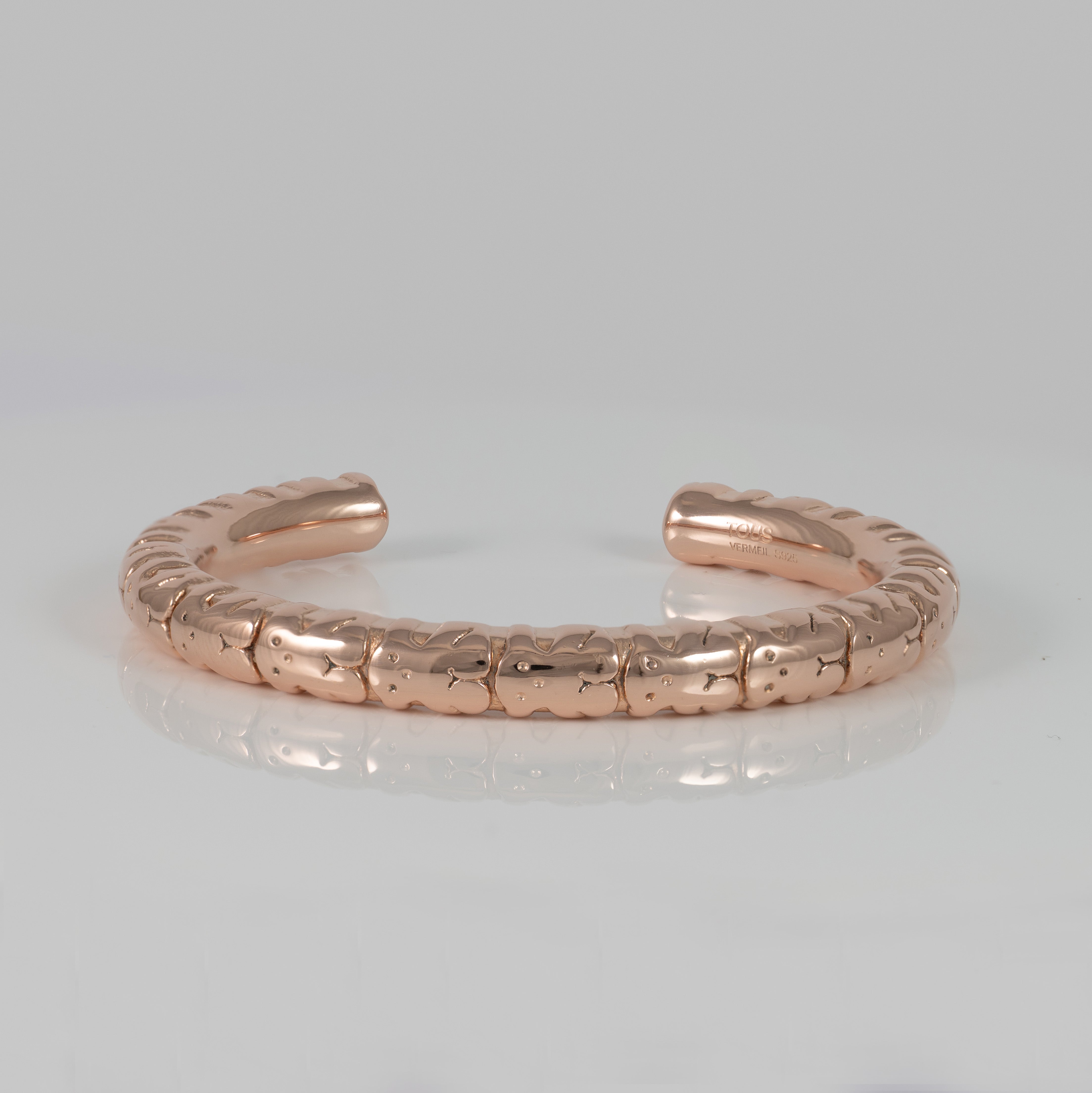 Pulsera Tous Straight XL con baño de oro rosa 18k sobre plata