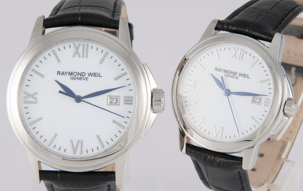 Raymond Weil 2 Watches Tradition Steel Quartz Women and Men 5376M 5576M