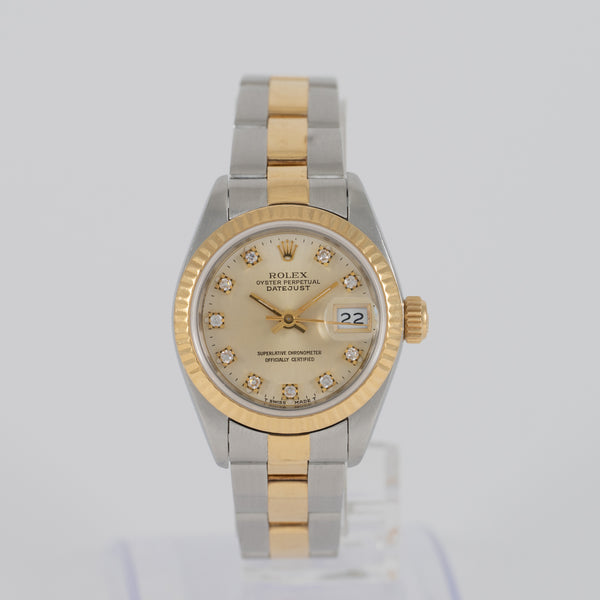 Rolex Datejust Steel and Gold Diamonds Dial Ref: 69173