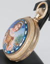 Unknown Pocket Watch Chimes Hour Quarter Minute Golden Metal and Enamel