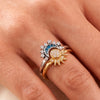 Set de Anillos Pandora Celestiales Sol y Luna Brillantes